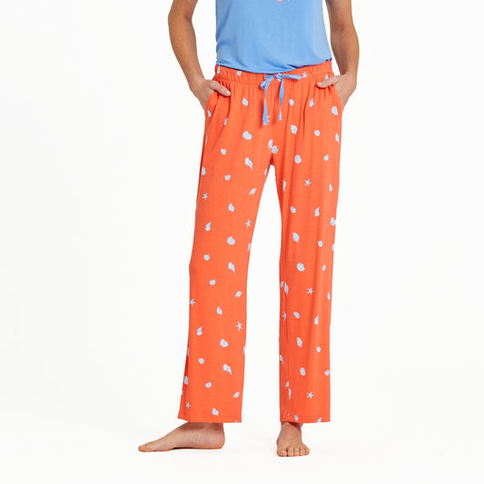Women's Detailed Seashell Pattern Lightweight Sleep Pant