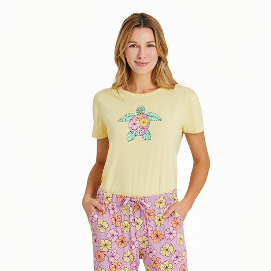 Women's Painted Hibiscus Turtle Lightweight Sleep Tee