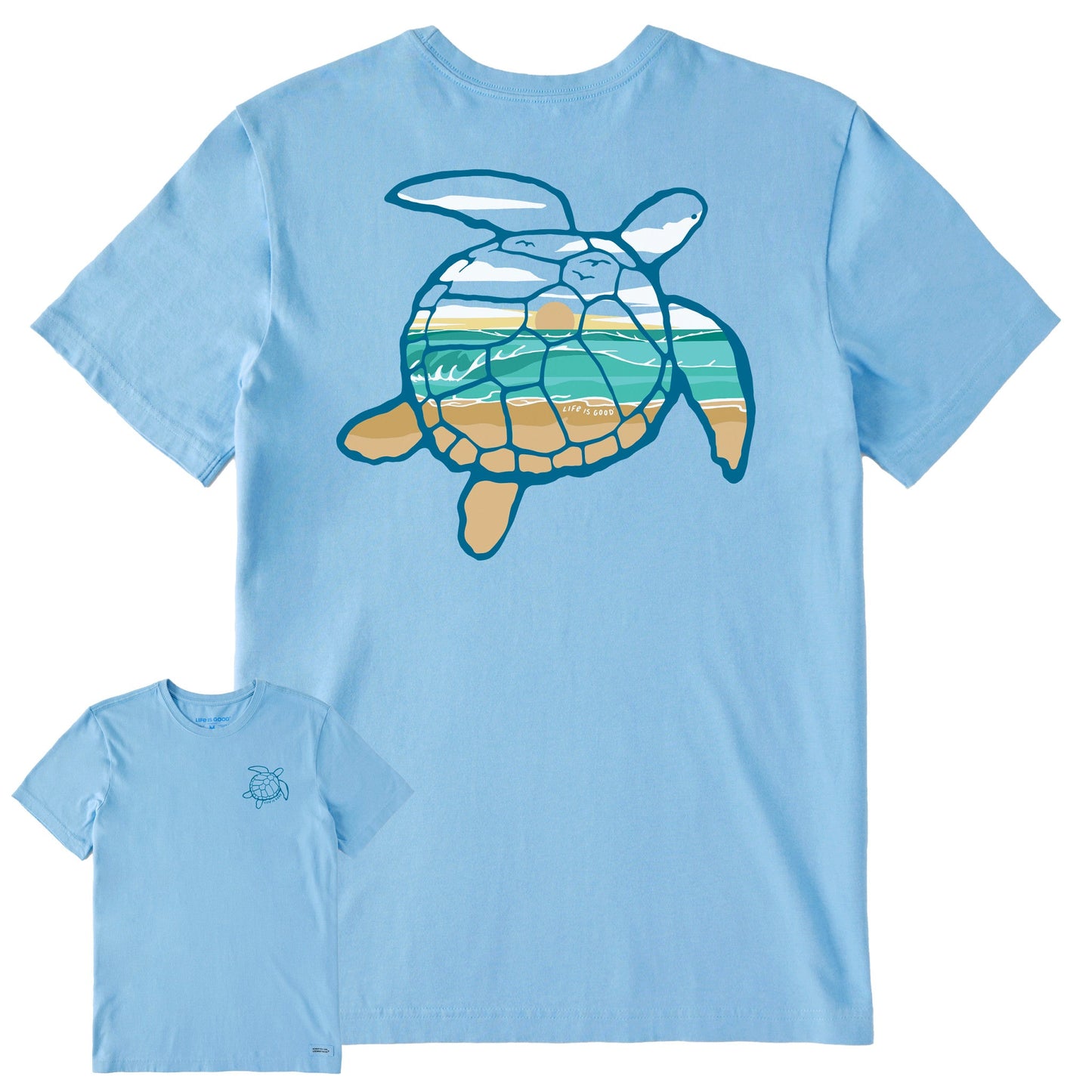 Men's Macro Micro Sea Turtle Oceanscape Short Sleeve Crusher Tee
