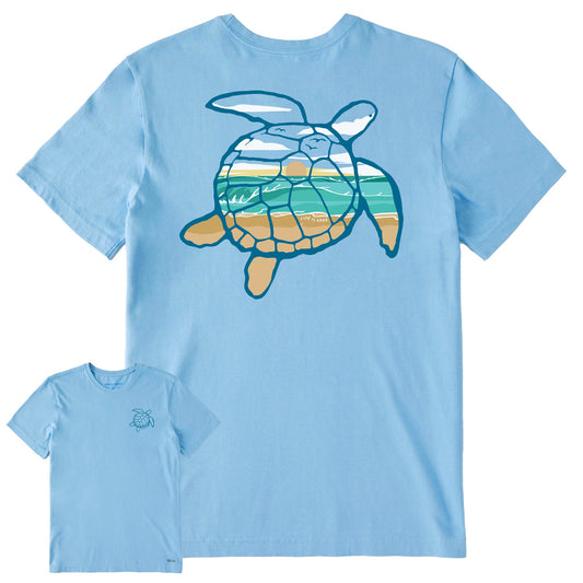Men's Macro Micro Sea Turtle Oceanscape Short Sleeve Crusher Tee