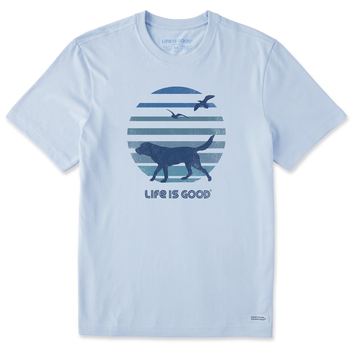 Men's 70's Retro Dog Beach Walk Short Sleeve Crusher Tee