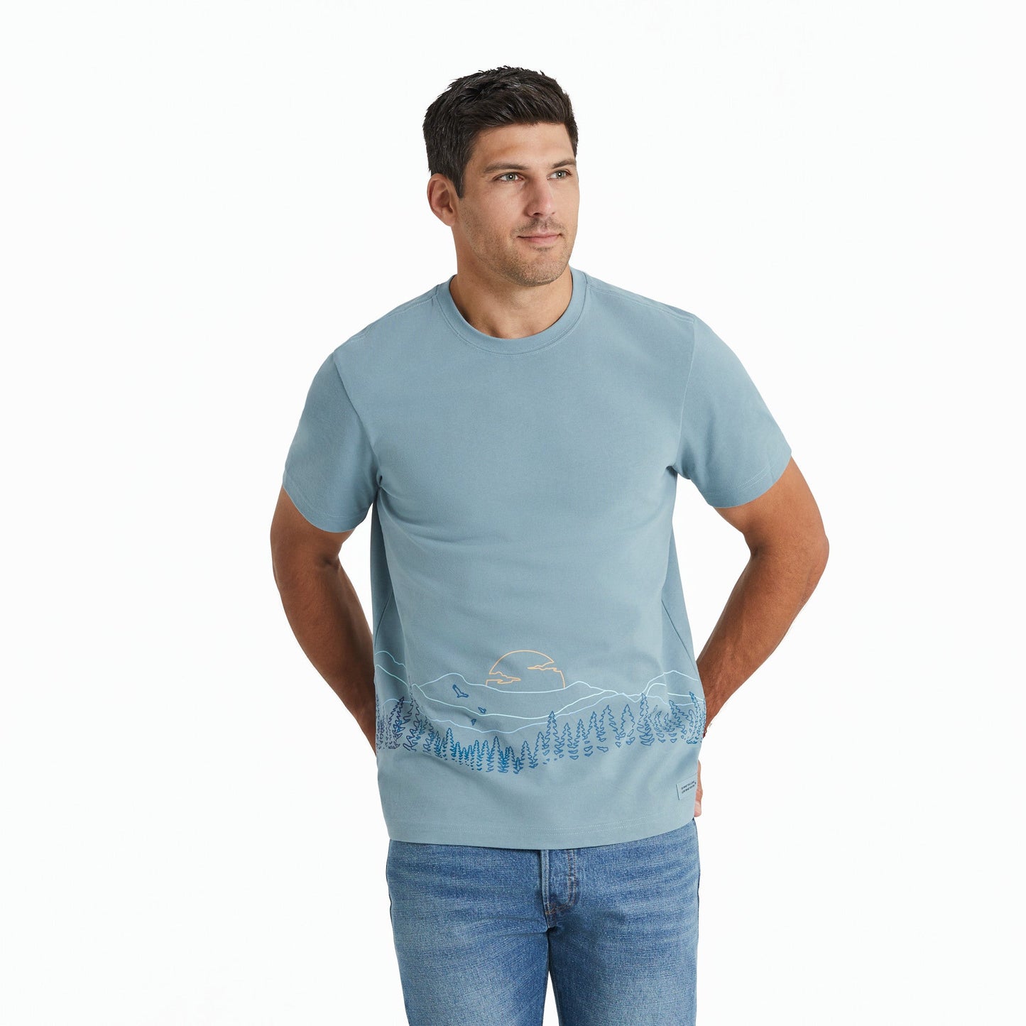 Men's Mountain Tree Landscape Short Sleeve Crusher Tee