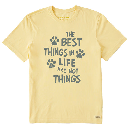 Men's Wordsmith Best Things in Life Paws Short Sleeve Crusher Tee