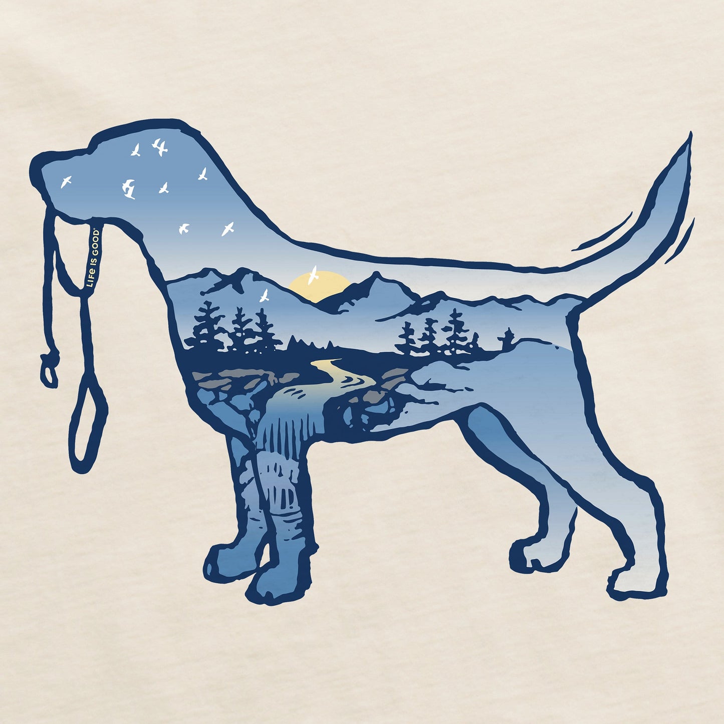 Men's Dog Mountain Scene Short Sleeve Crusher Tee