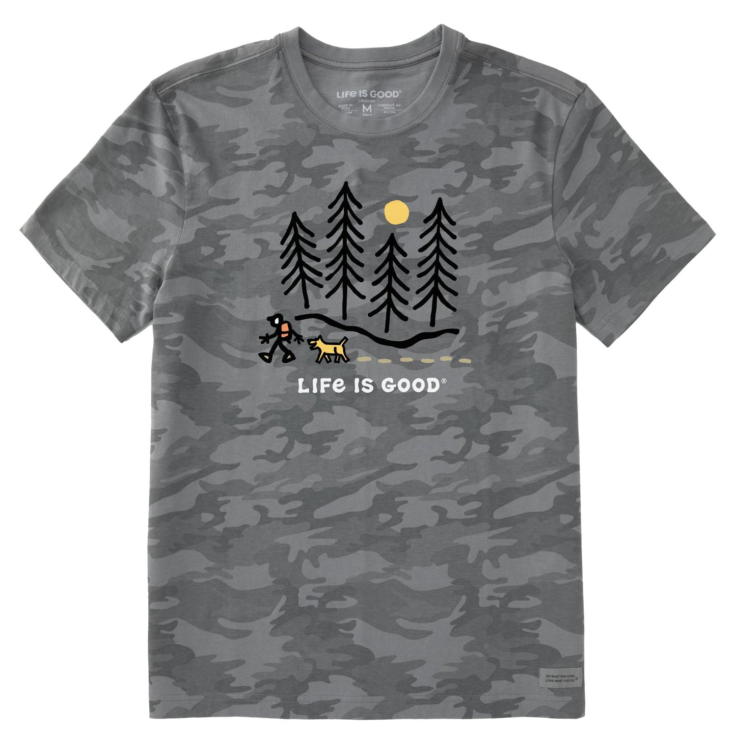Men's Hiking through the Woods Short Sleeve Allover Printed Crusher Tee