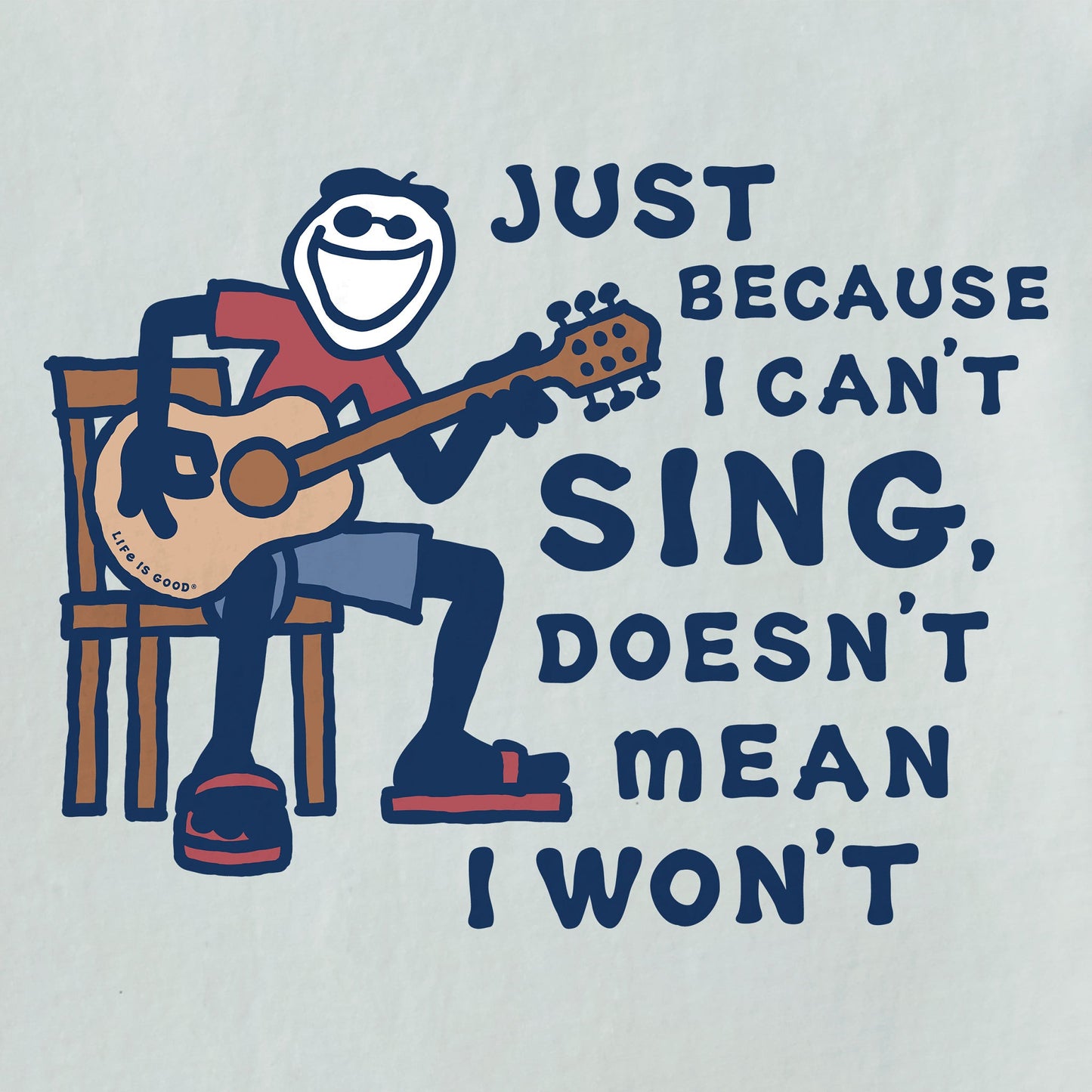 Men's Jake Can't Sing Guitar Short Sleeve Tee