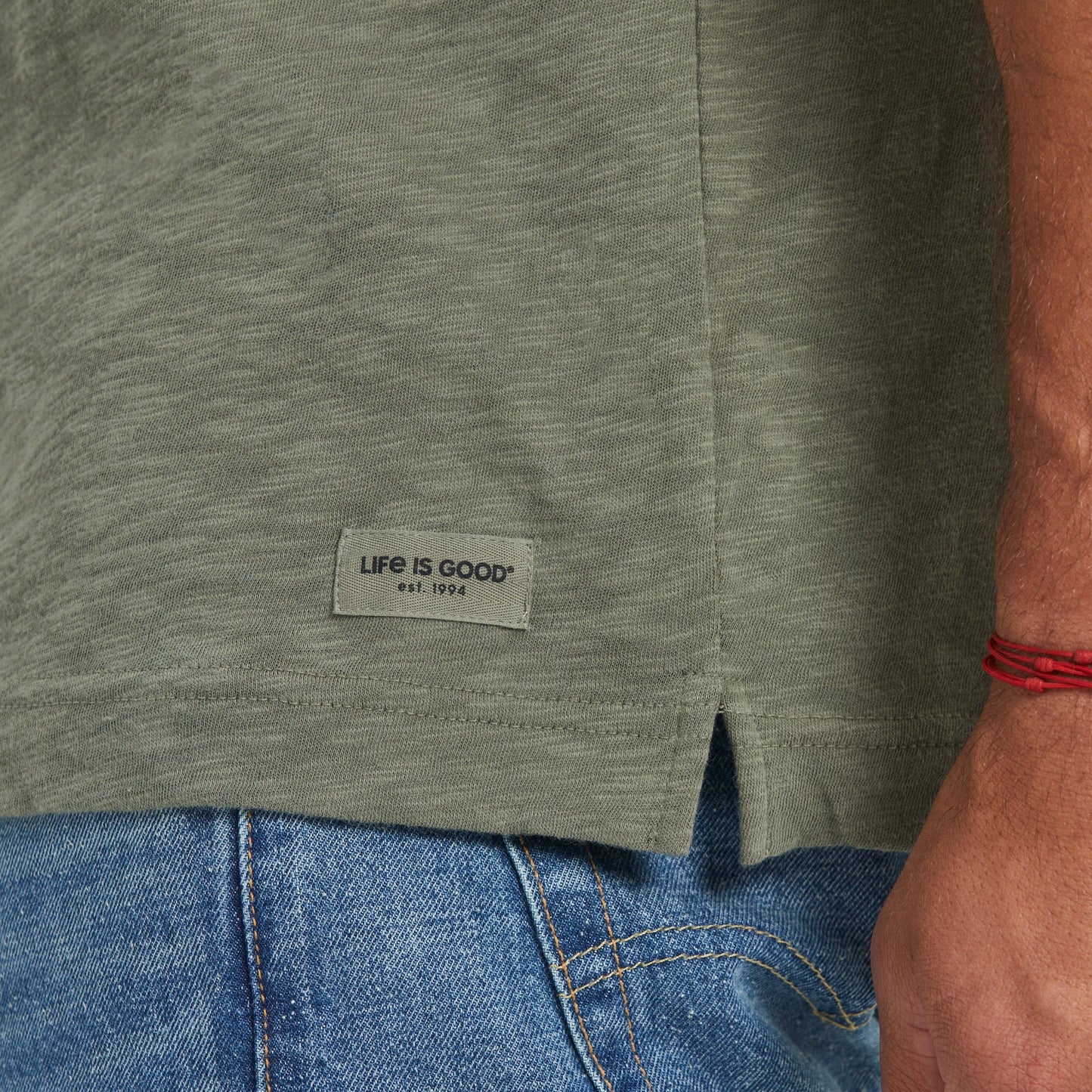 Men's Rural Linework Landscape Slub Slim Fit Tee