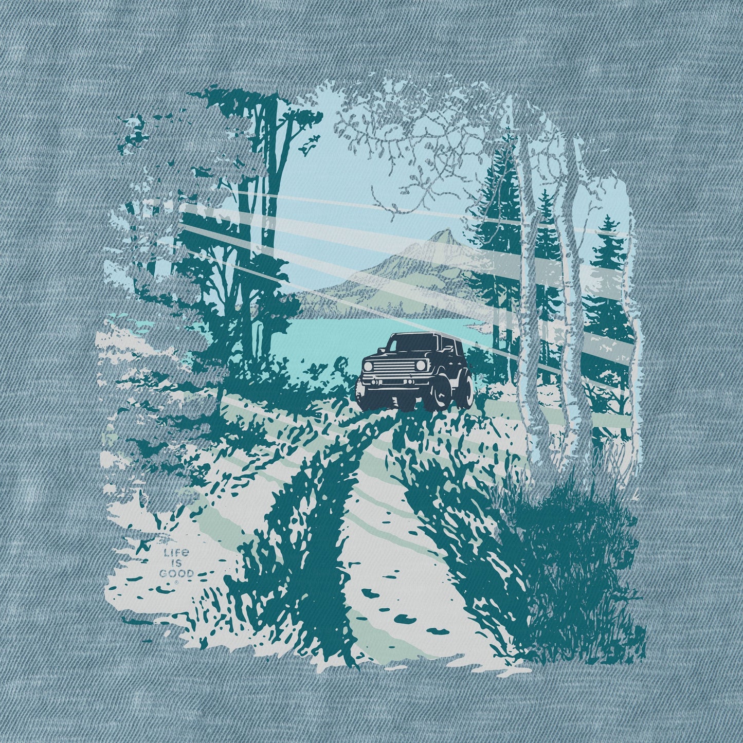 Men's ATV in the Woods Textured Slub Hoodie