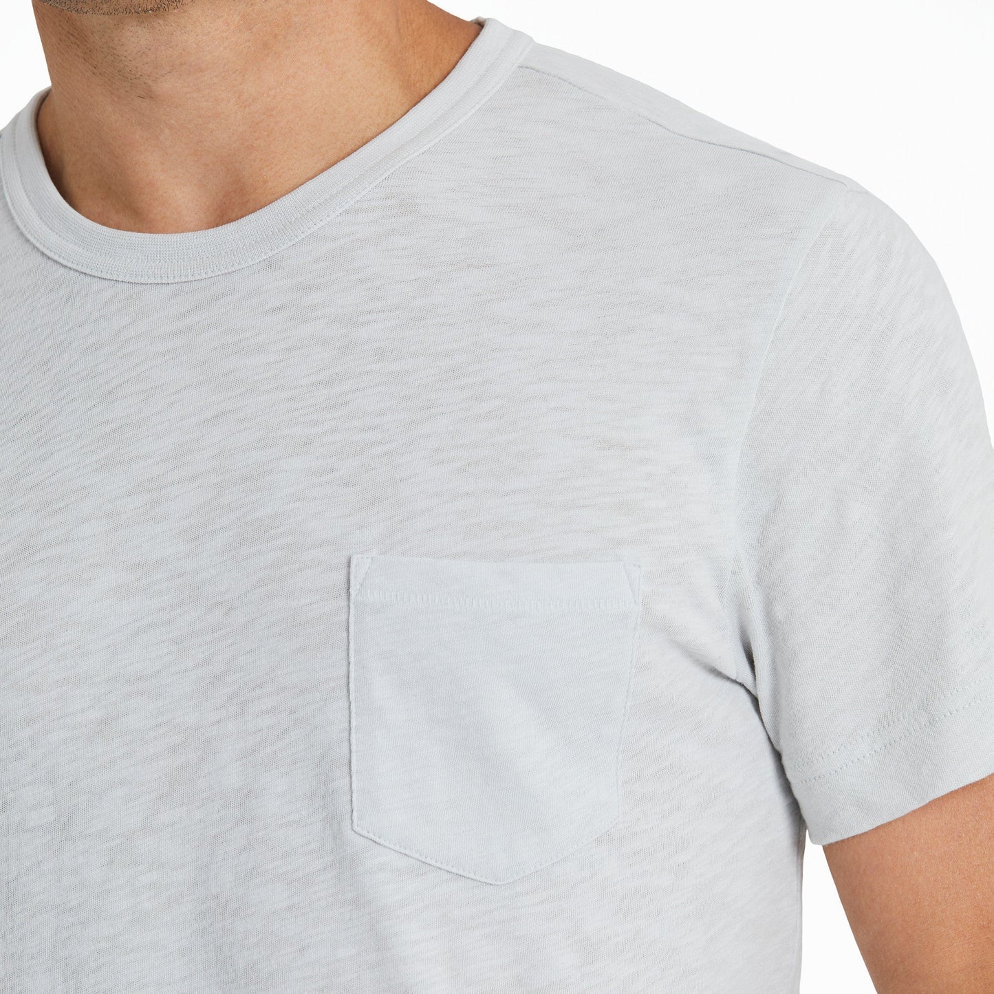 Men's Solid Slub Slim Fit Pocket Tee