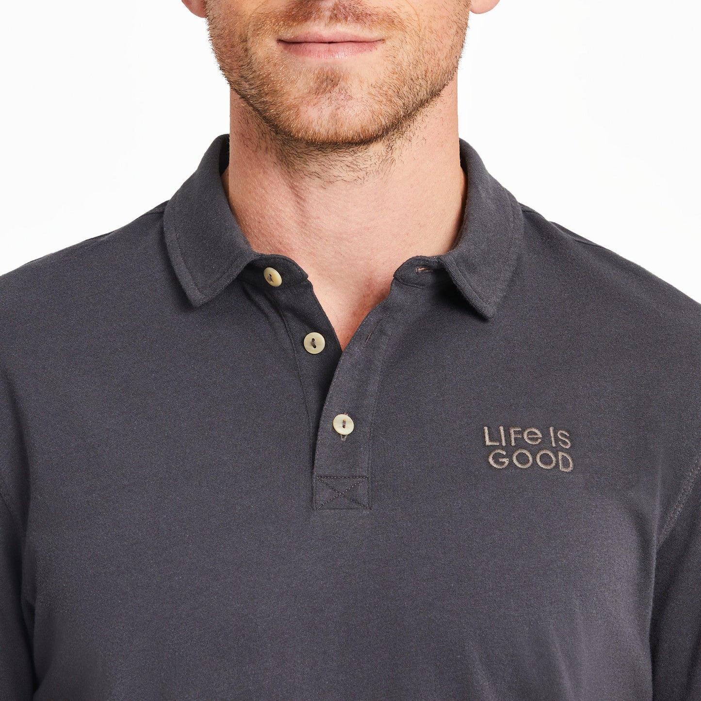Men's LIG Wordmark Stack Short Sleeve Crusher-LITE Polo