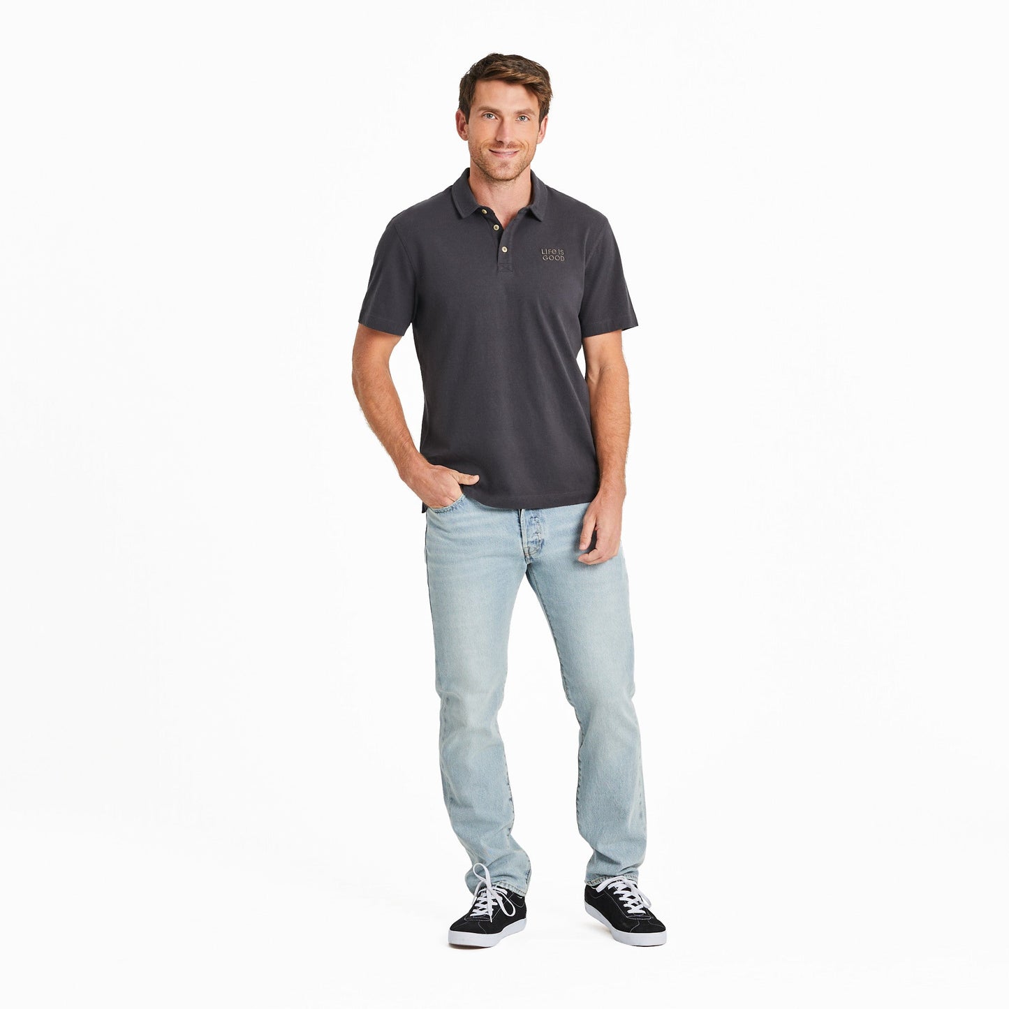 Men's LIG Wordmark Stack Short Sleeve Crusher-LITE Polo