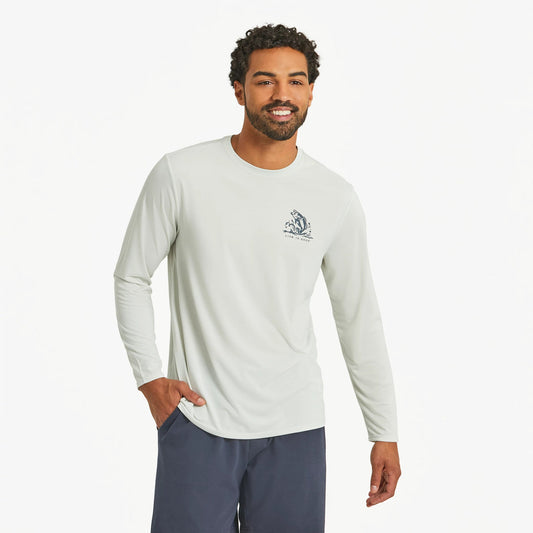 Men's Simple Fish Long Sleeve Sun Crusher Tee