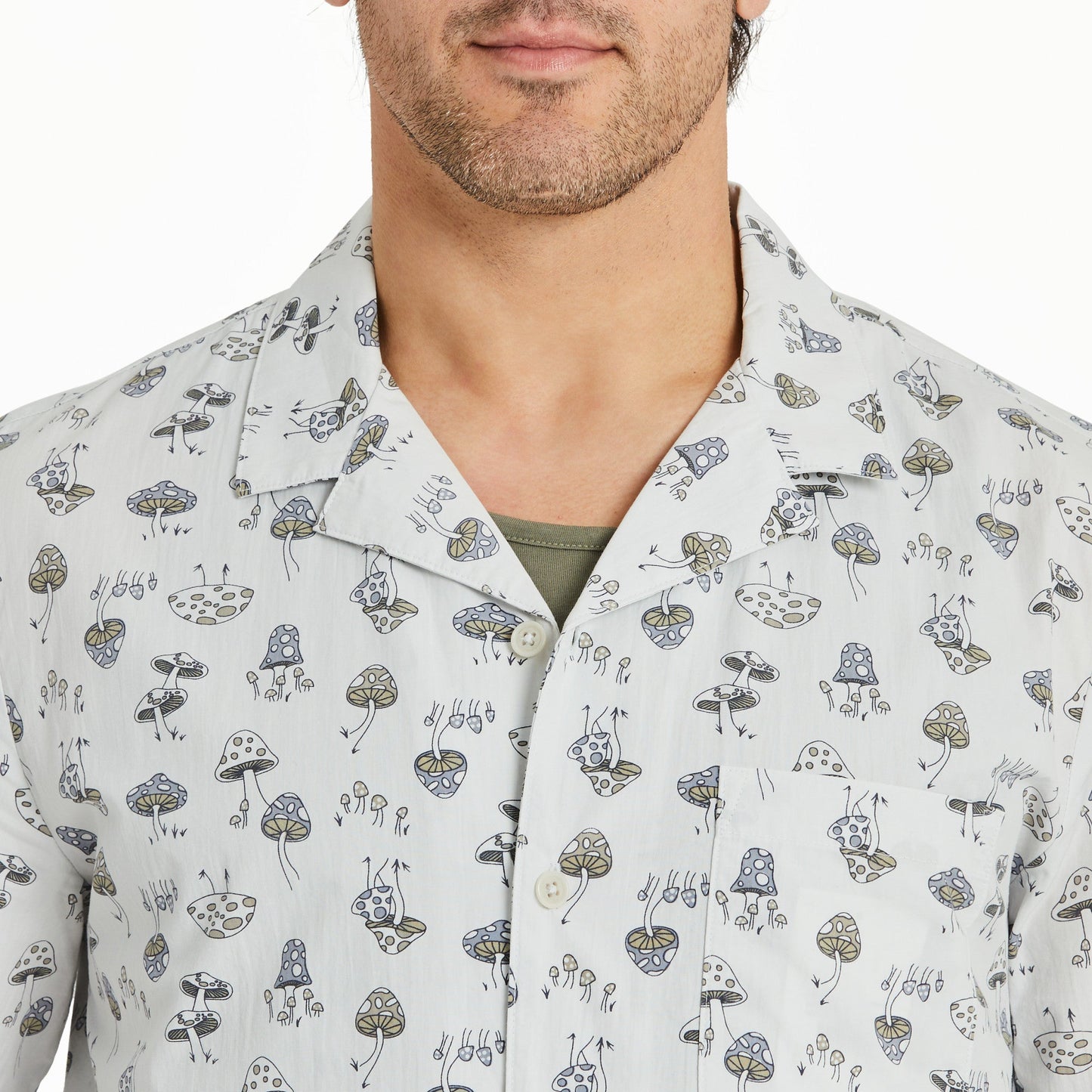 Men's Mushroom Pattern Camp Shirt