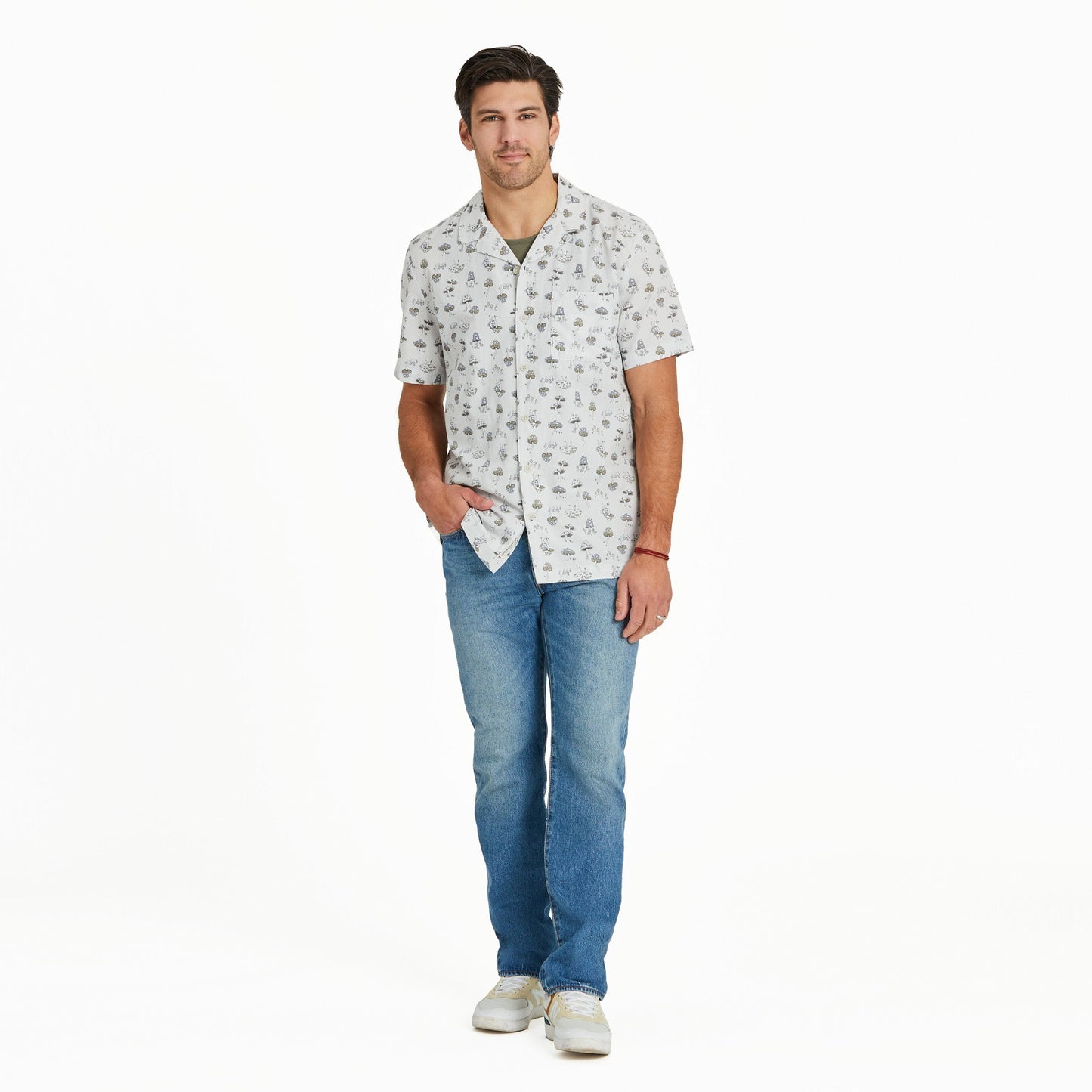 Men's Mushroom Pattern Camp Shirt