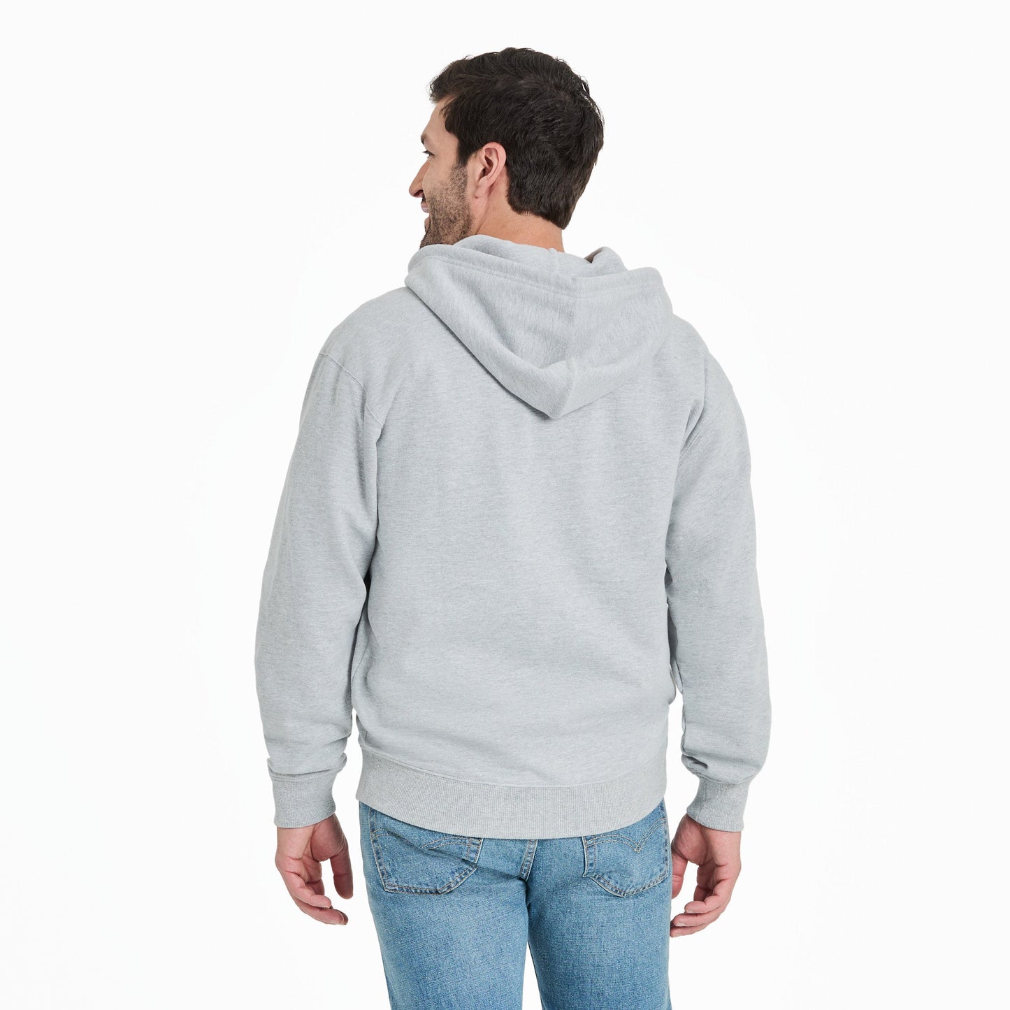 Men's Two Stripe Block Good Vibes Fleece Zip Hoodie