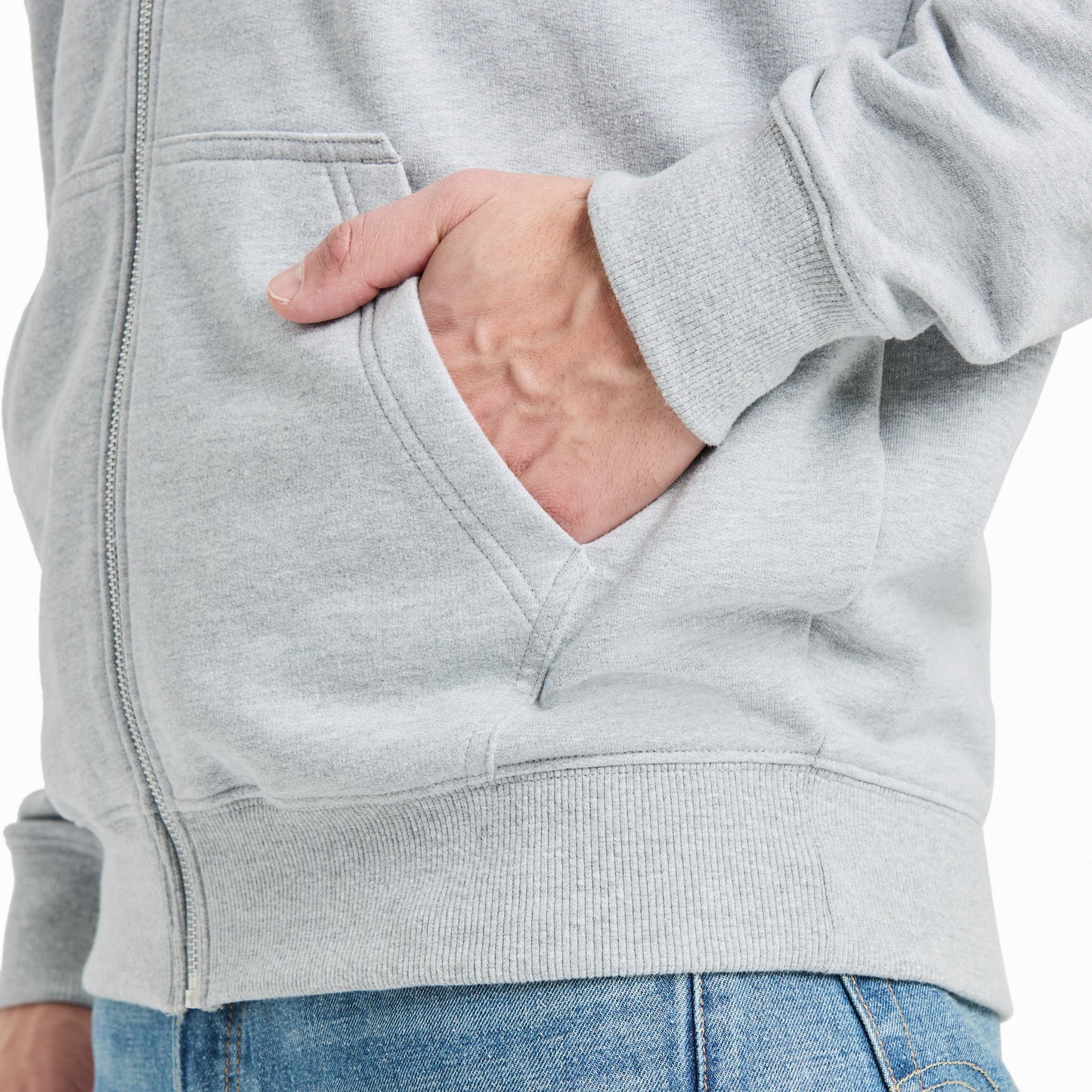 Men's Two Stripe Block Good Vibes Fleece Zip Hoodie