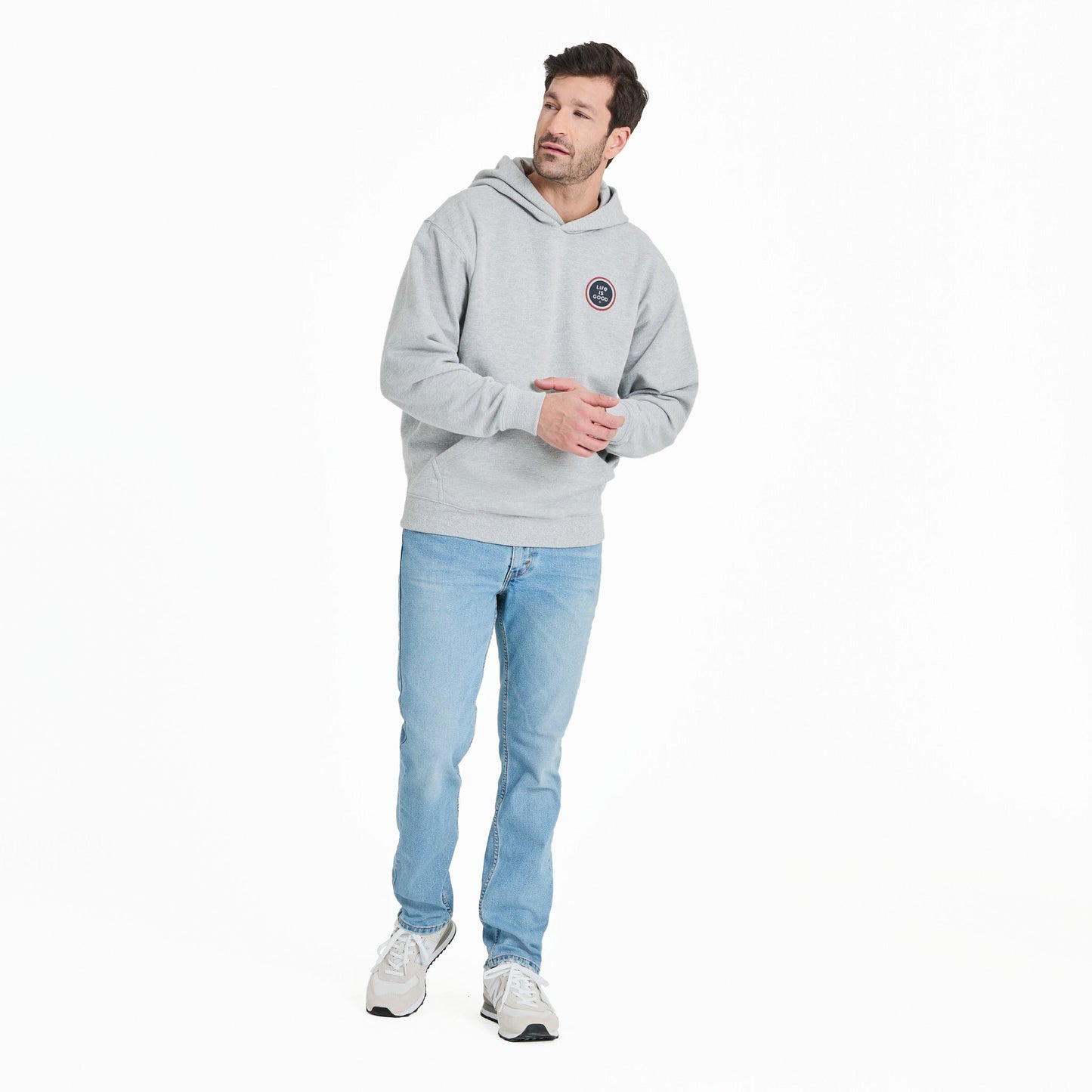 Men's Simple Coin Good Vibes Fleece Hoodie