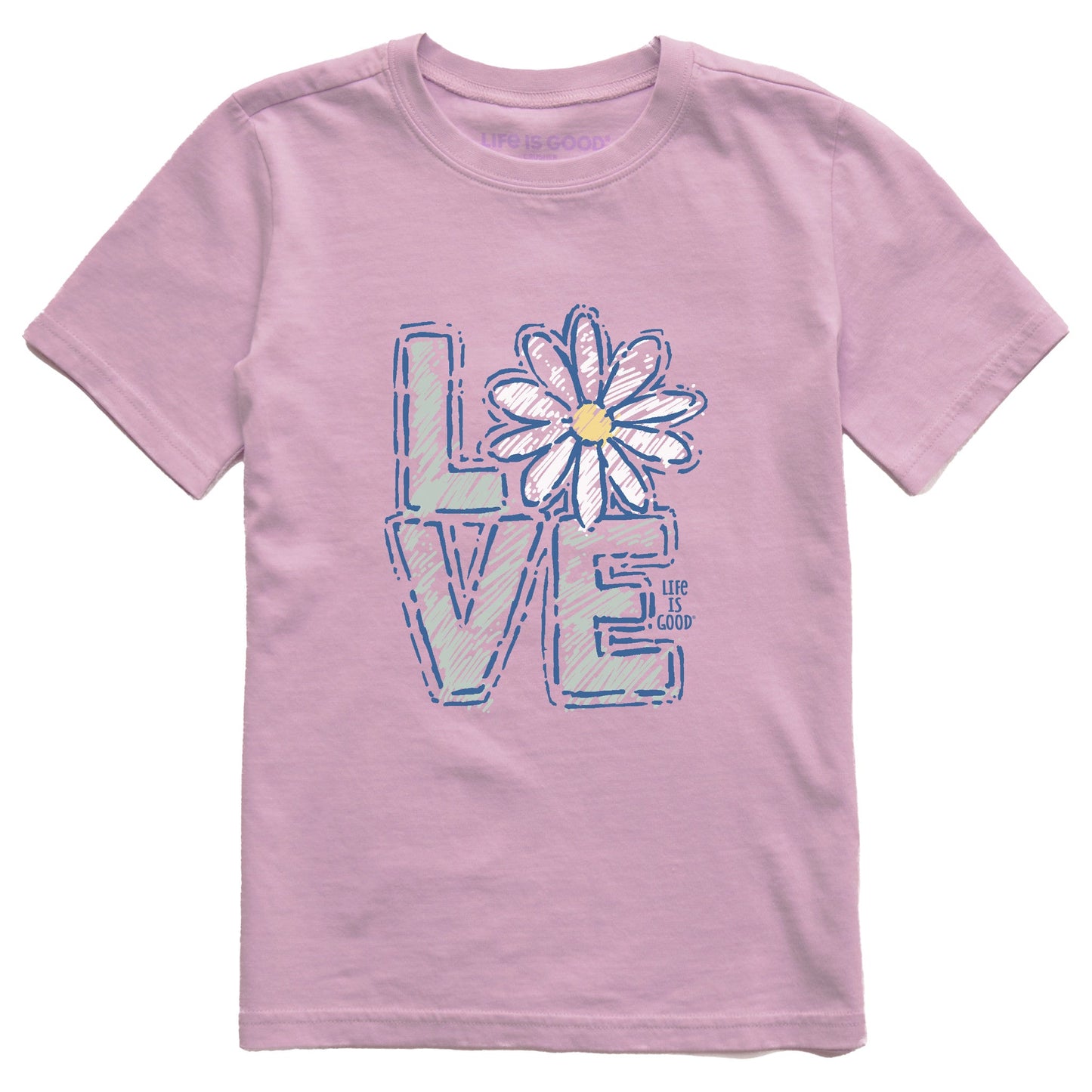 Kids Love Daisy Short Sleeve Crusher Tee