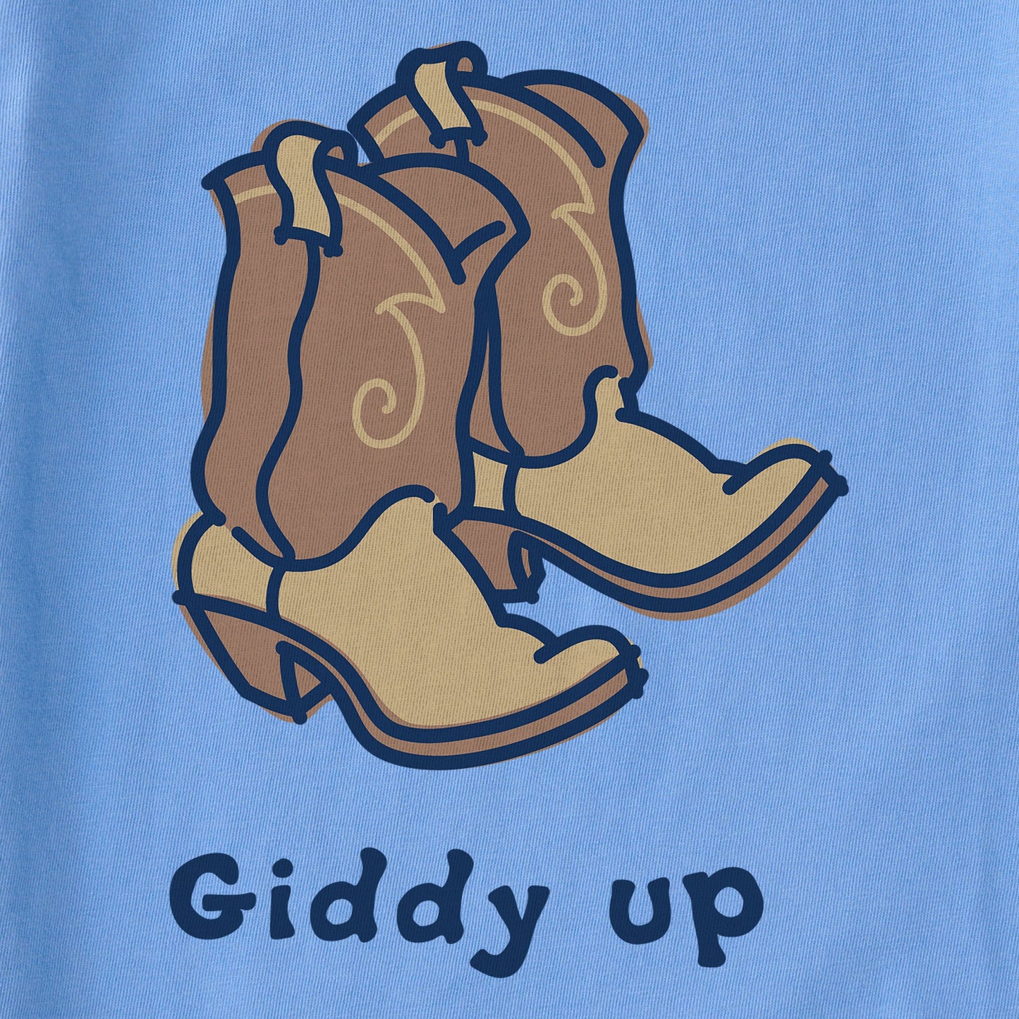 Kids Giddy Up Cowboy Boots Short Sleeve Crusher Tee