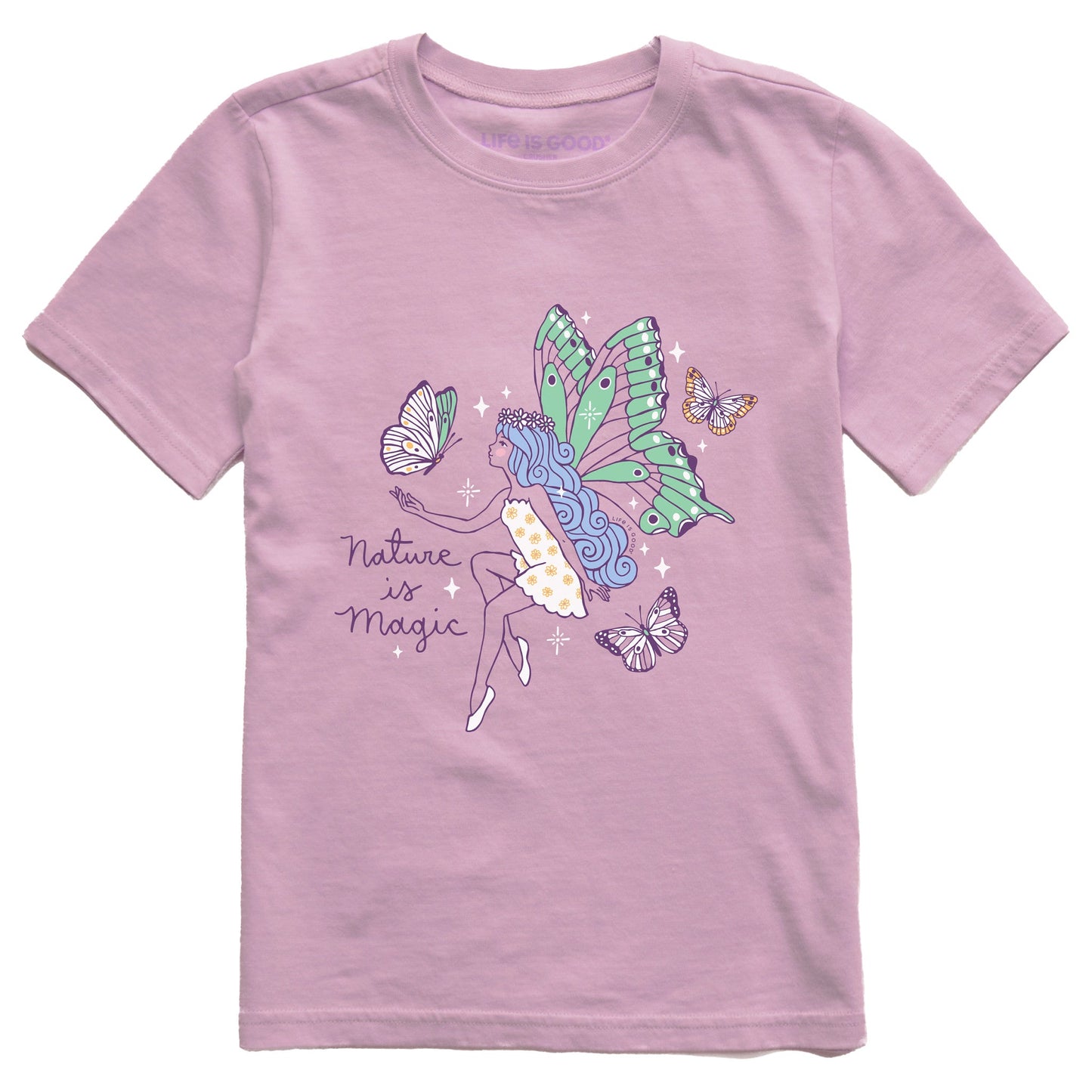 Kids Butterfly Fairy Nature is Magic Short Sleeve Crusher Tee