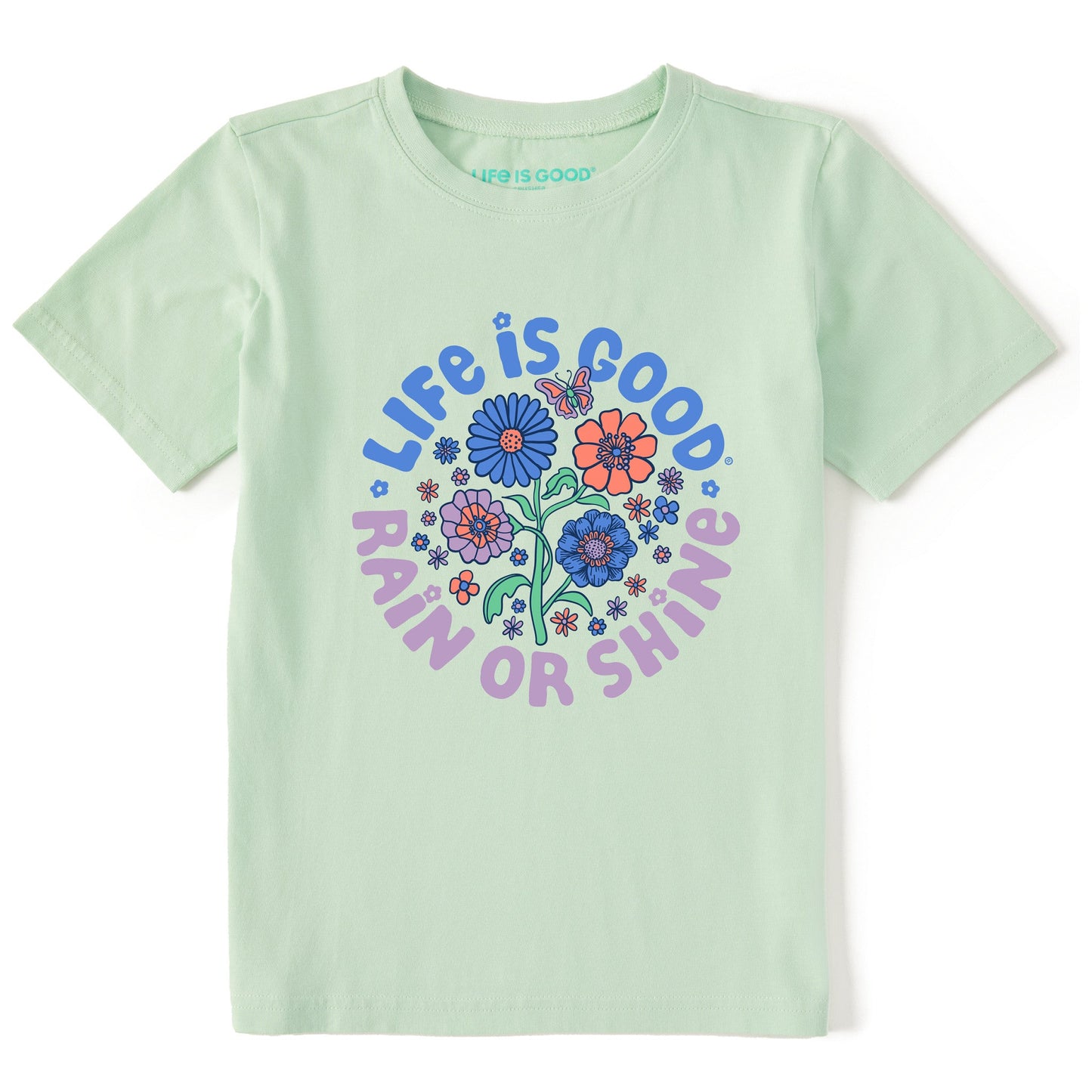 Kids LIG Rain or Shine Flowers Short Sleeve Crusher Tee