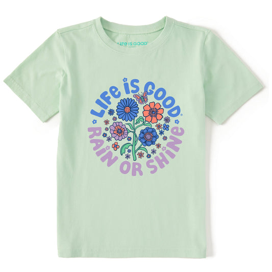 Kids LIG Rain or Shine Flowers Short Sleeve Crusher Tee