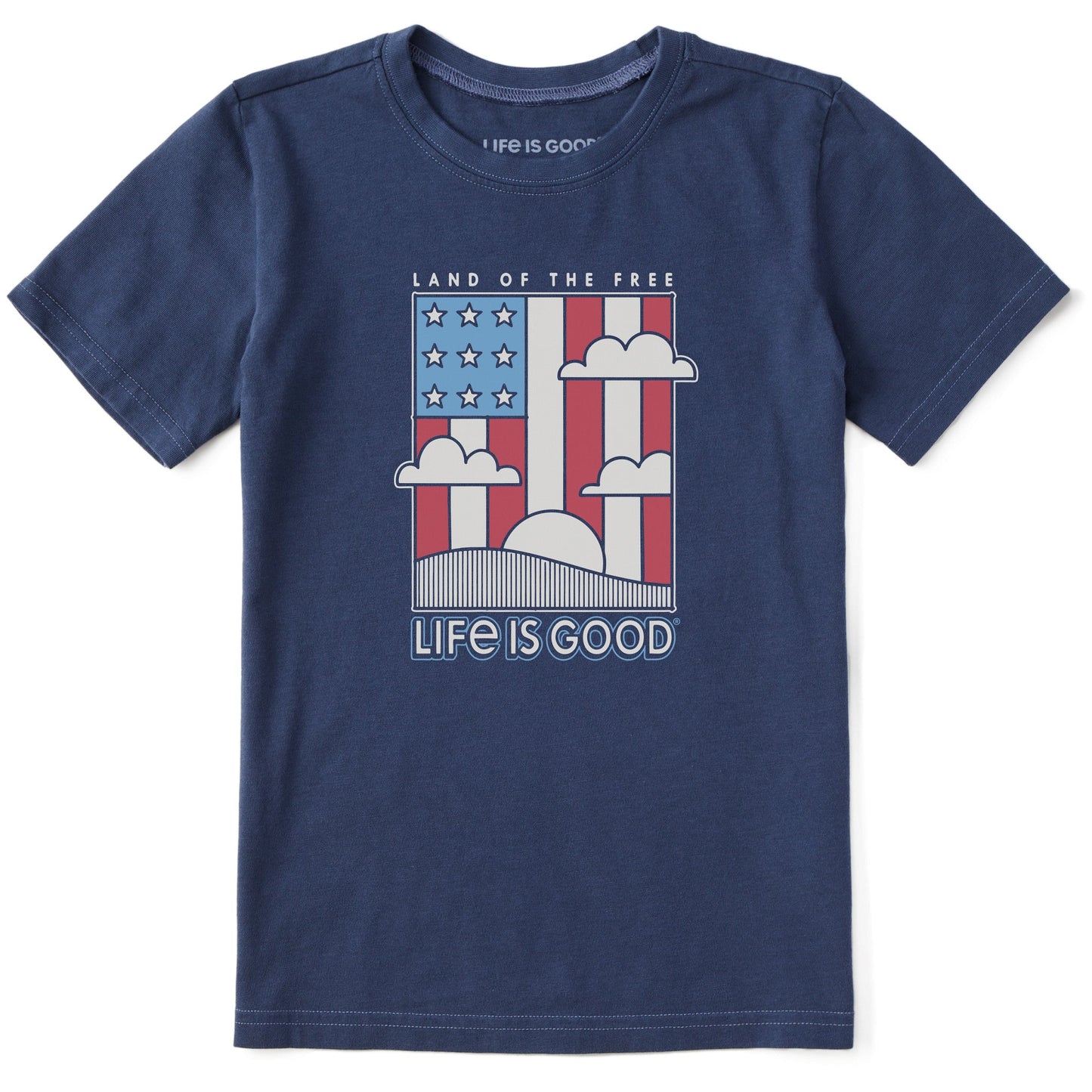 Kids Land the Free Flag Short Sleeve Crusher Tee