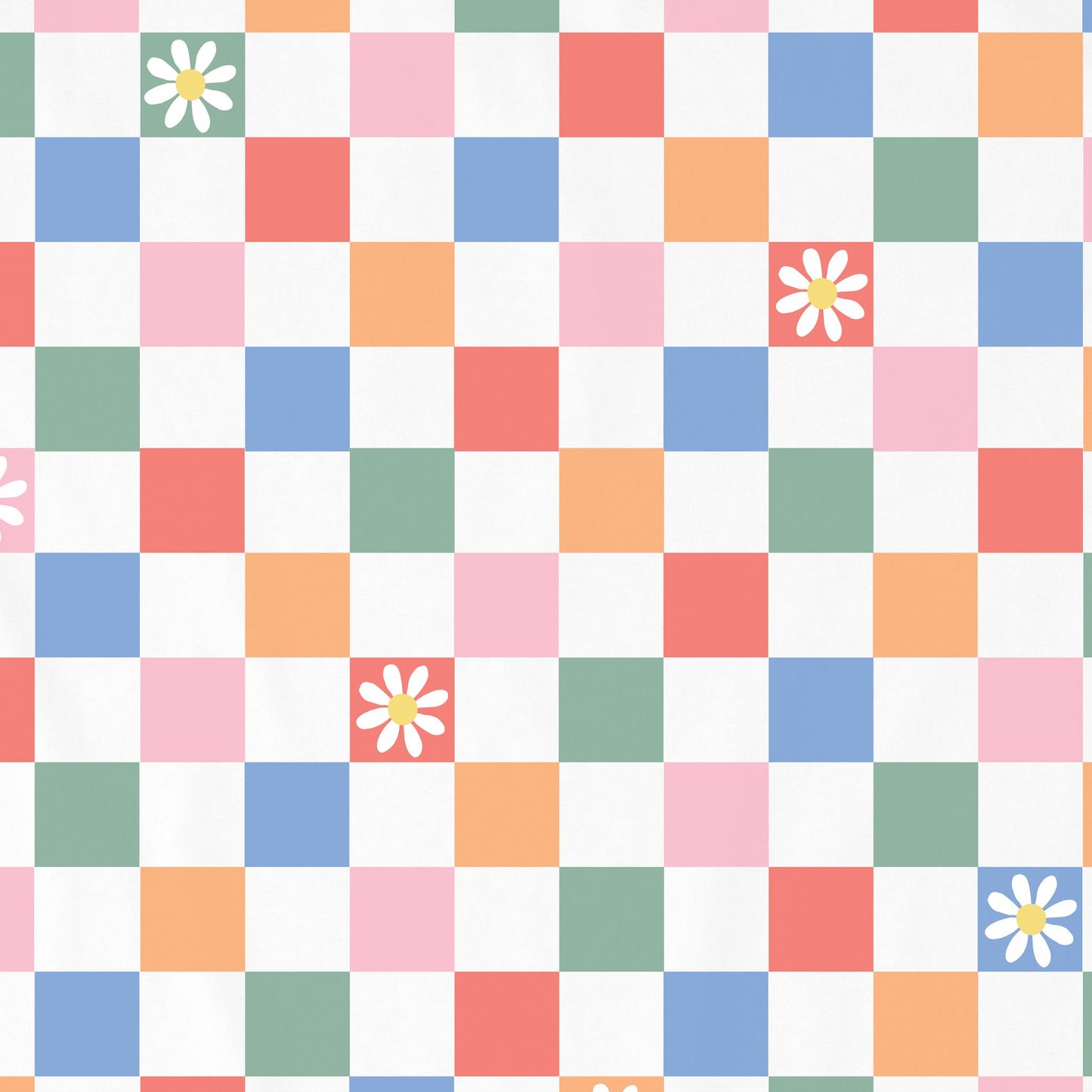 Kids Daisy Checkerboard Pattern Short Sleeve Crusher Tee