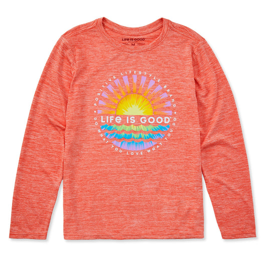 Kids Tie Dye Sunset Burst Long Sleeve Sun Crusher Tee