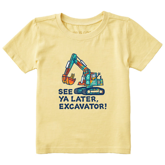 Toddler Tie Dye See You Later Excavator Short Sleeve Crusher Tee