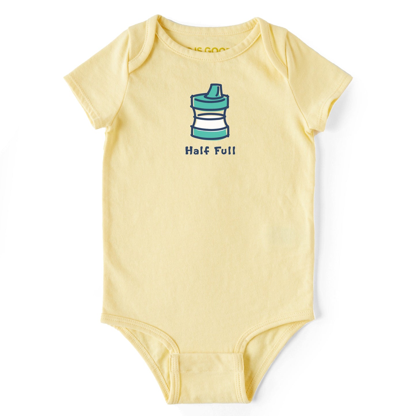 Baby Half Full Sippy Cup Short Sleeve Crusher Bodysuit