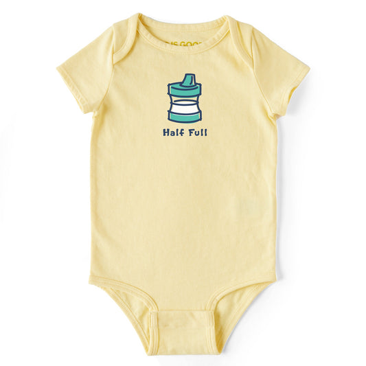 Baby Half Full Sippy Cup Short Sleeve Crusher Bodysuit