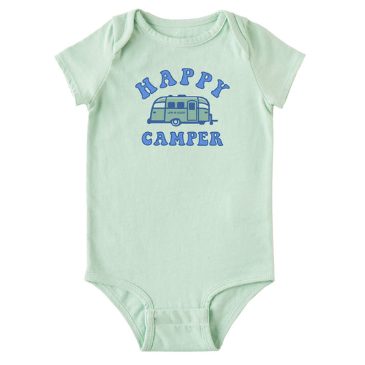 Baby Happy Camper Short Sleeve Crusher Bodysuit