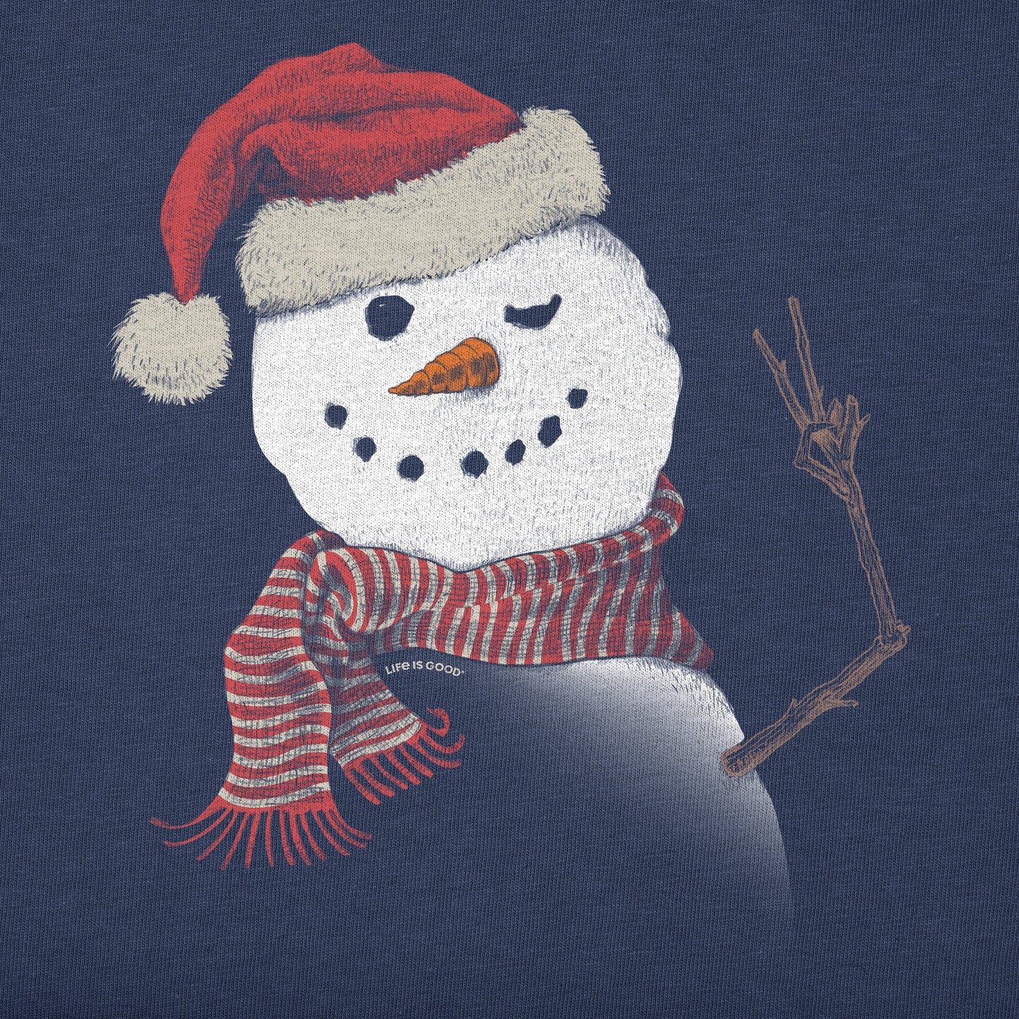 Kids Santa Snowman Peace Long Sleeve Crusher Tee