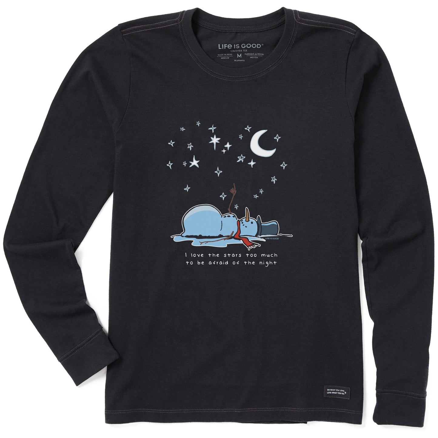 Women's Snowman Star Lover Long Sleeve Crusher Tee