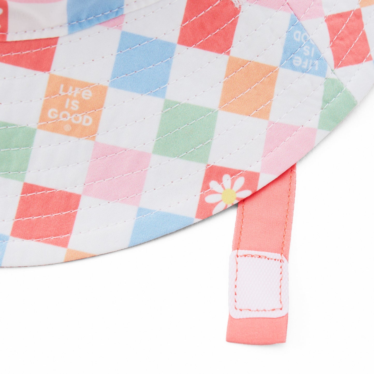 Toddler Daisy Checkerboard Pattern Made in the Shade Bucket Hat