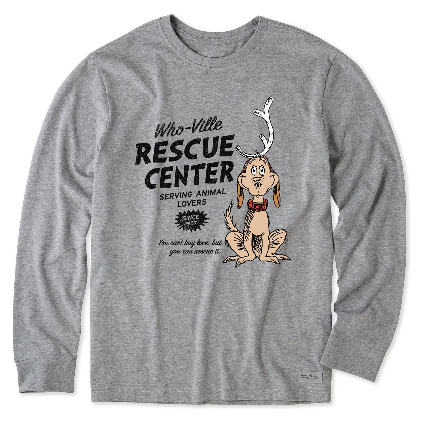 Men's WhoVille Rescue Center In Color Long Sleeve Crusher Tee