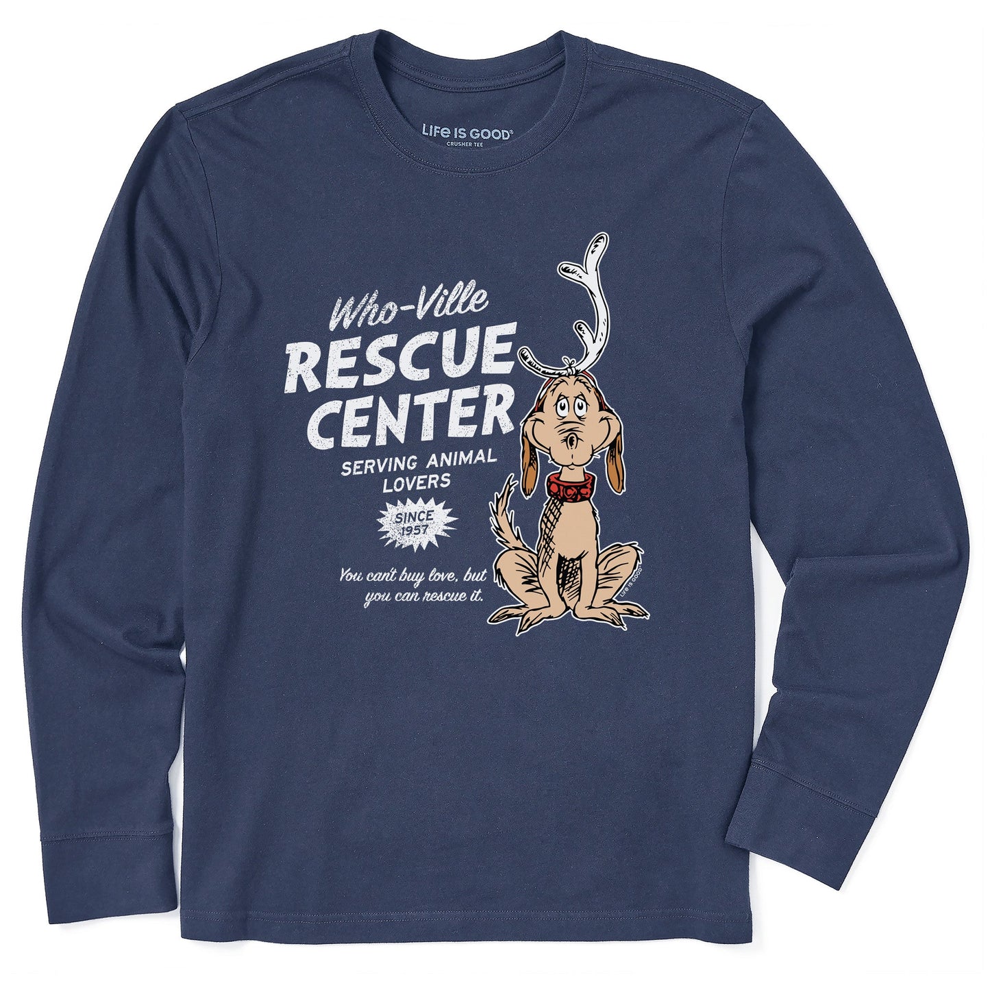 Men's WhoVille Rescue Center In Color Long Sleeve Crusher Tee