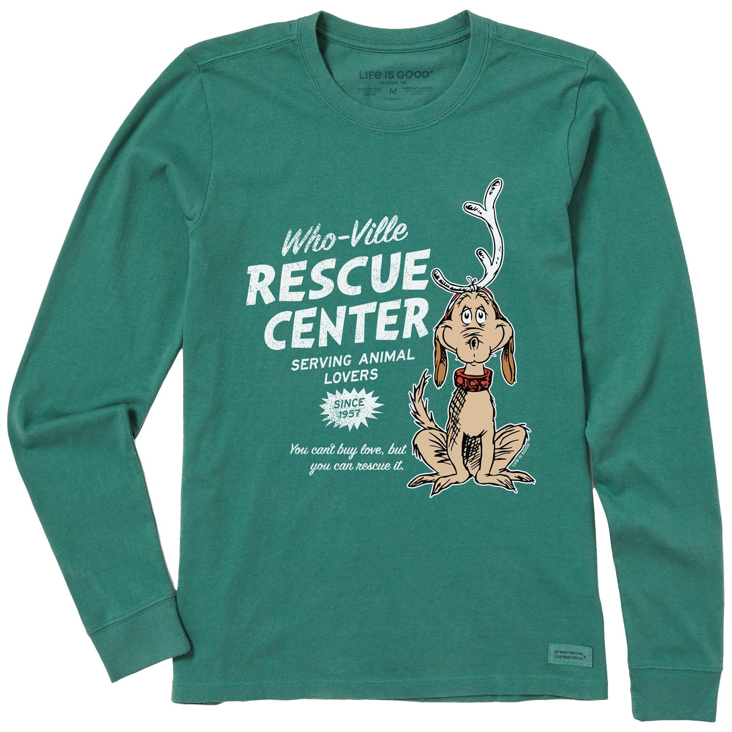 Women's WhoVille Rescue Center In Color Long Sleeve Crusher Tee