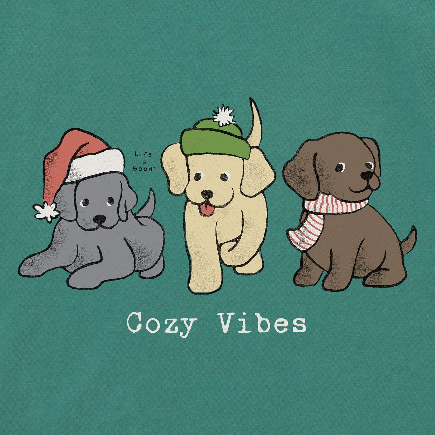 Women's Cozy Vibes Puppies Long Sleeve Crusher Tee