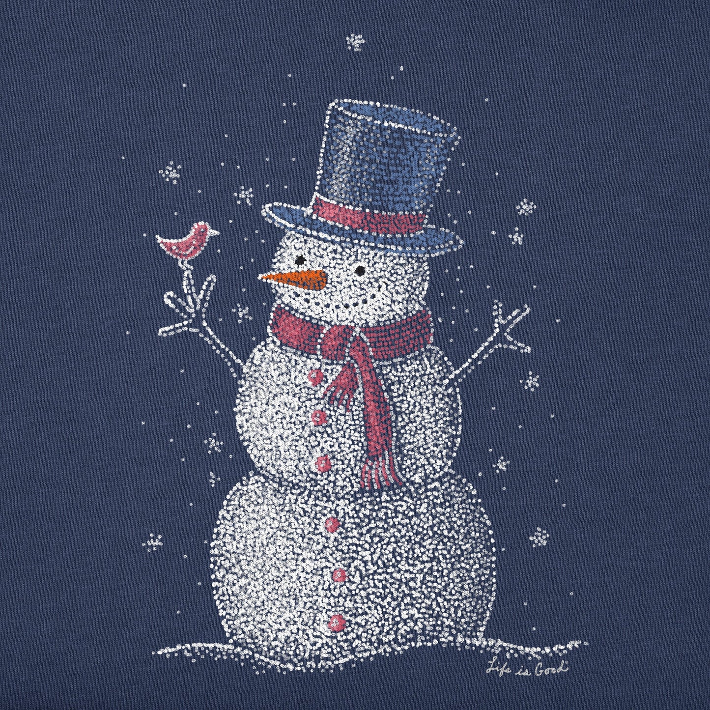 Women's Sparkle Snowman Long Sleeve Crusher Tee