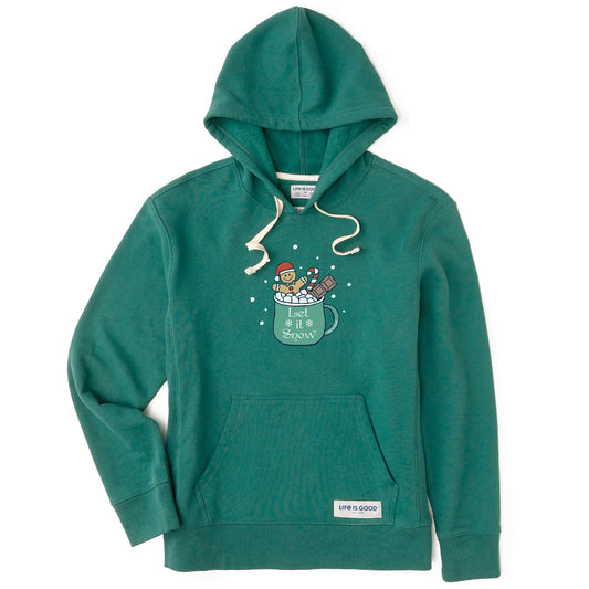 Women's Let it Snow Mug Cocoa Simply True Fleece Hoodie