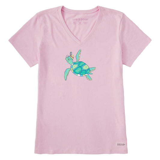 Women's Stylish Sea Turtle Short Sleeve Crusher Vee