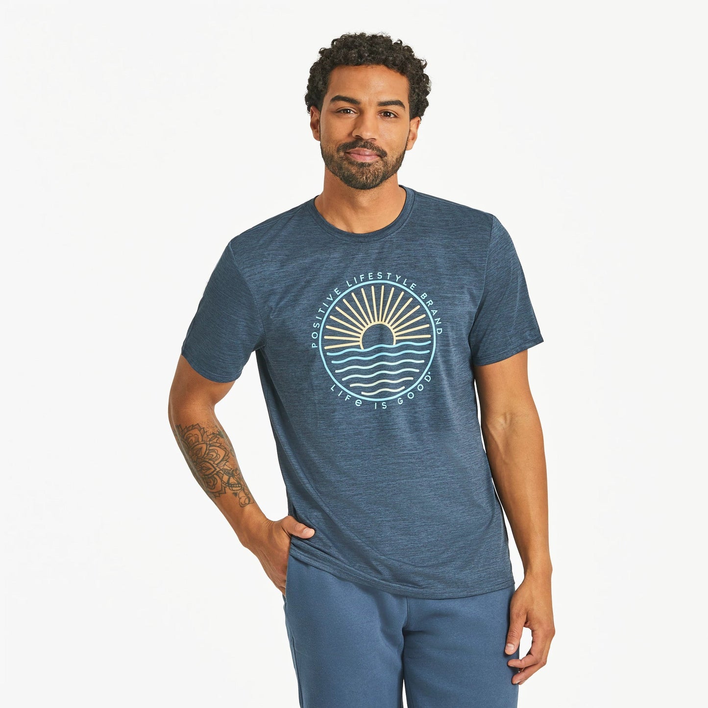 Men's Positive Lifestyle Sun & Waves Short Sleeve Sun Crusher Tee