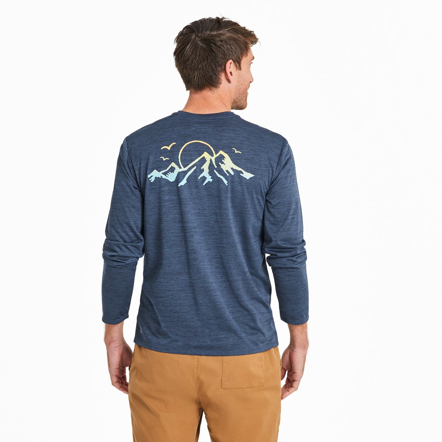 Men's Retro Mountain Range Long Sleeve Sun Crusher Tee