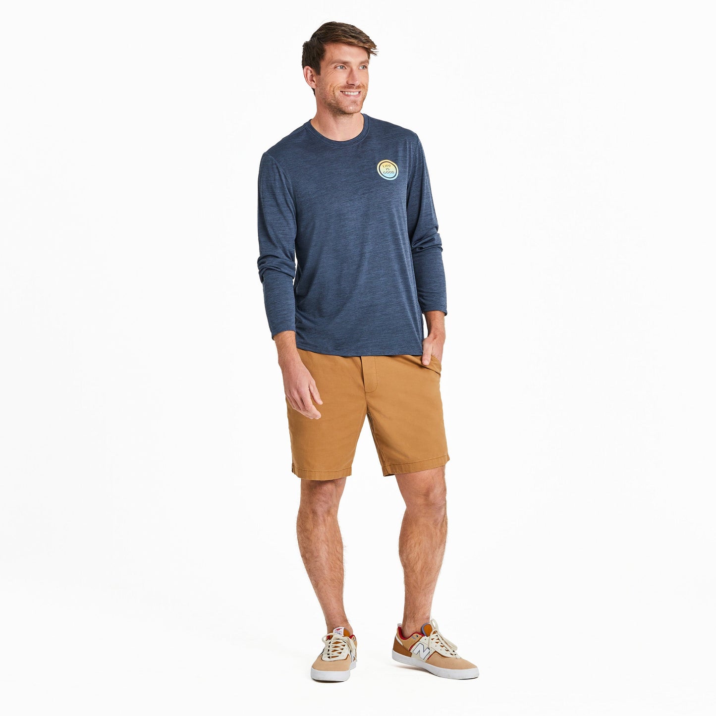 Men's Retro Mountain Range Long Sleeve Sun Crusher Tee