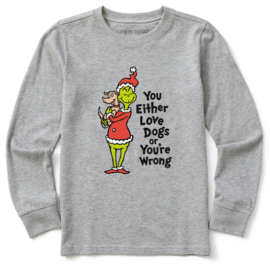 Kids Love Dogs Grinch & Max Long Sleeve Crusher Tee