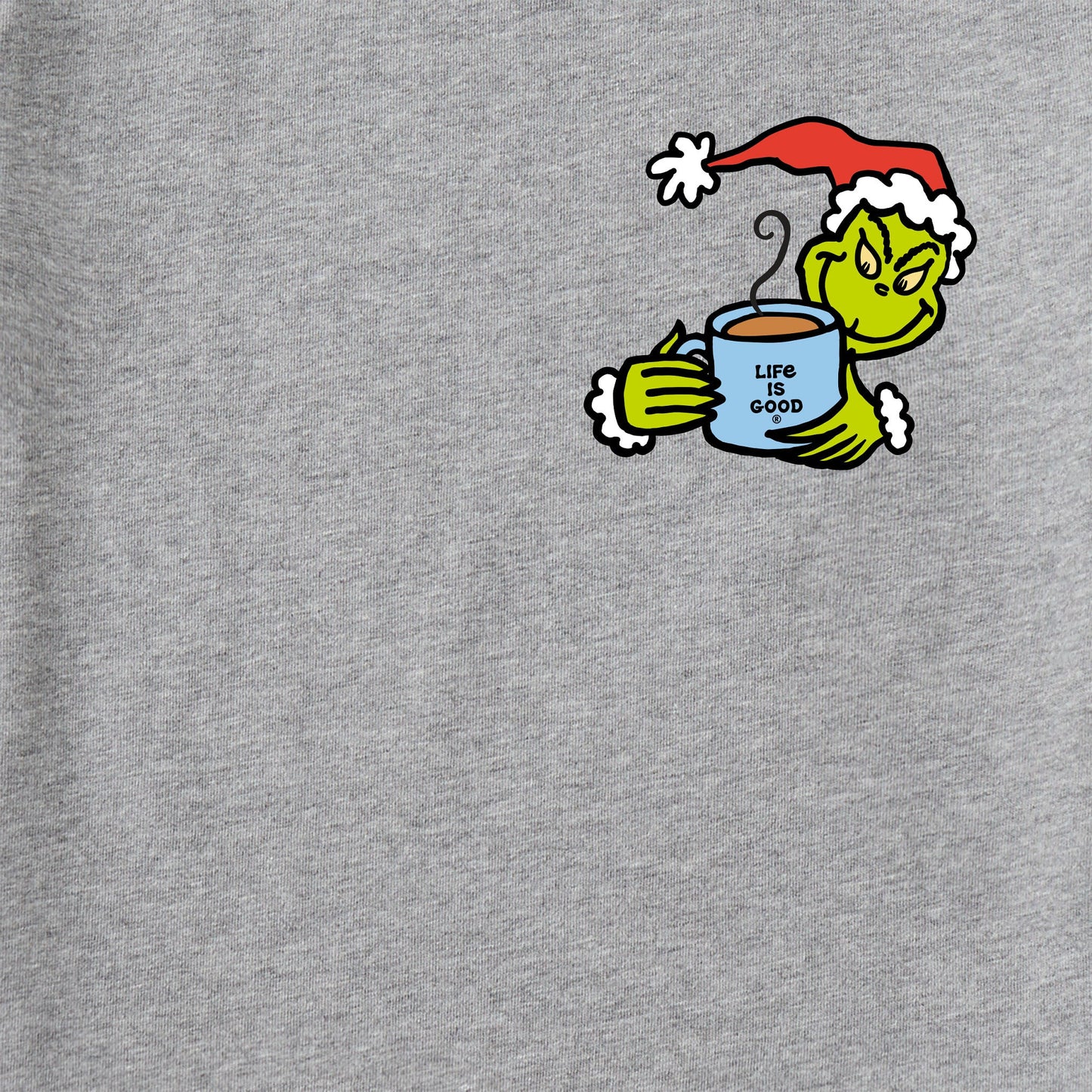 Men's Grinch Coffee Makes Me Less Grinchy Long Sleeve Crusher Tee
