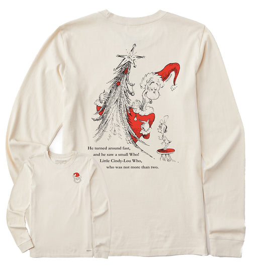 Women's Grinch Christmas Tree w Cindy Long Sleeve Crusher Tee