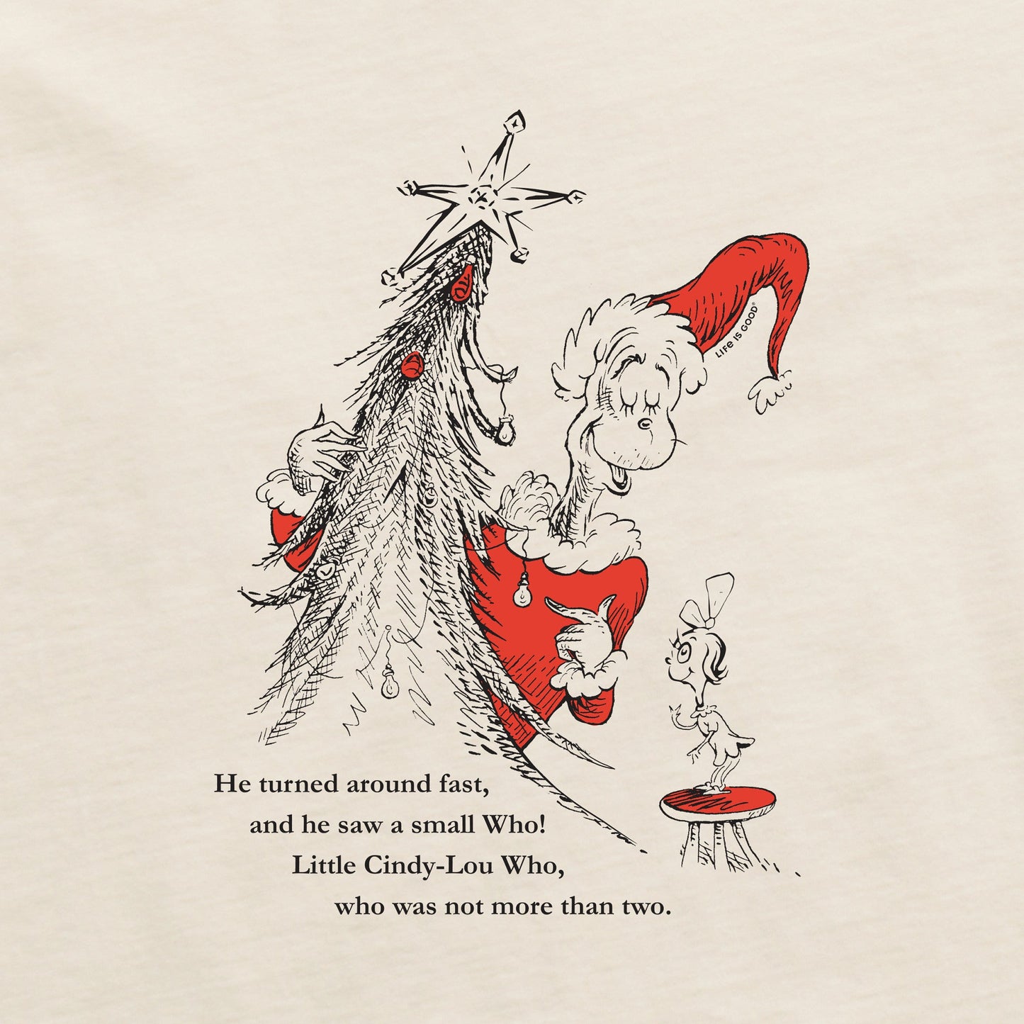 Women's Grinch Christmas Tree w Cindy Long Sleeve Crusher Tee